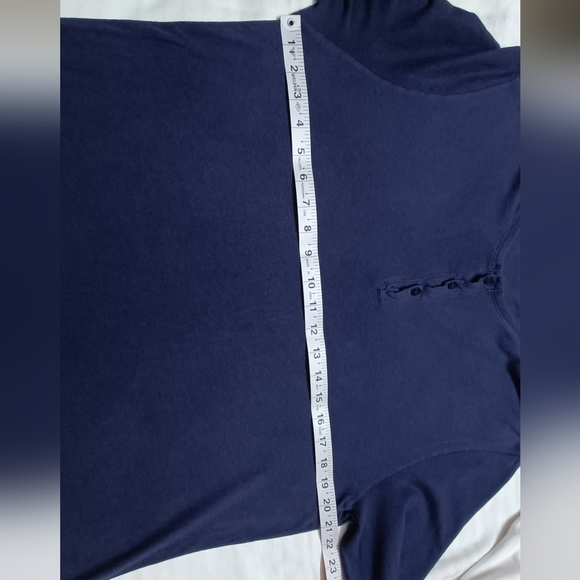 Autograph Navy Blue Pure Cotton Fullsleeve Men's T- Shirt - Picture 4 of 6